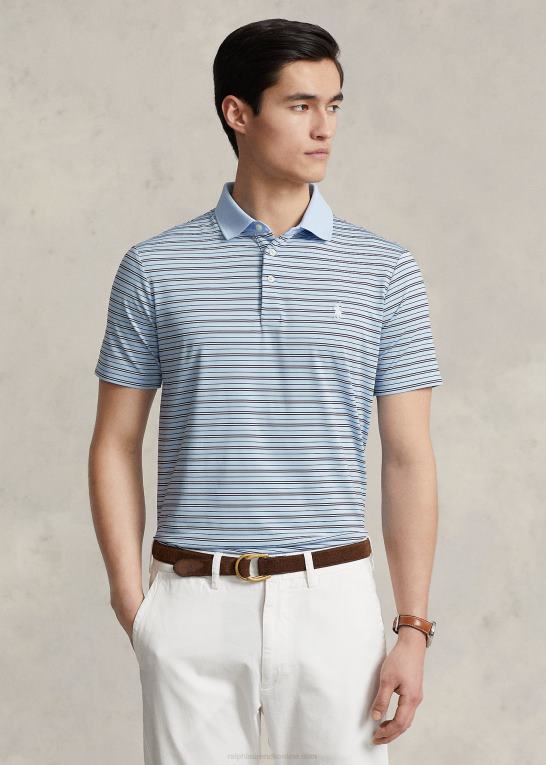 kontor blå multi Mænd Ralph Lauren klassisk pasform ydeevne poloshirt Z426B932