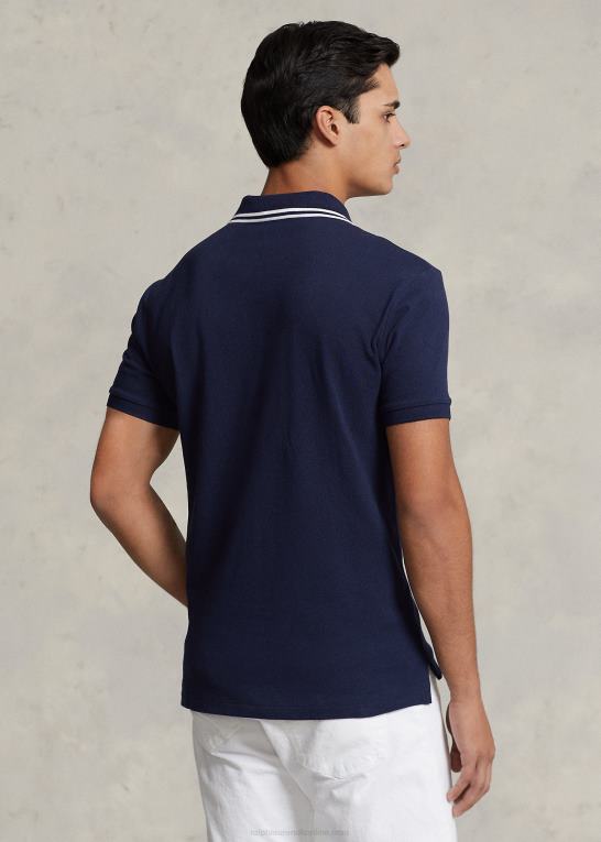 krydstogt flåde preppy bjørn Mænd Ralph Lauren klassisk pasform polo bear mesh poloshirt Z426B620