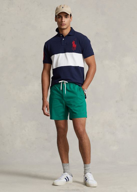 krydstogt marine/hvid Mænd Ralph Lauren stor pony mesh poloshirt - alle passer Z426B179