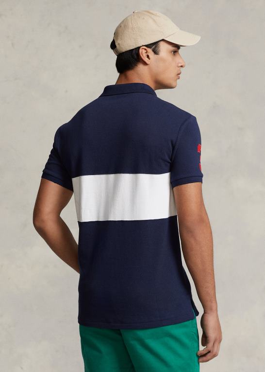 krydstogt marine/hvid Mænd Ralph Lauren stor pony mesh poloshirt - alle passer Z426B179
