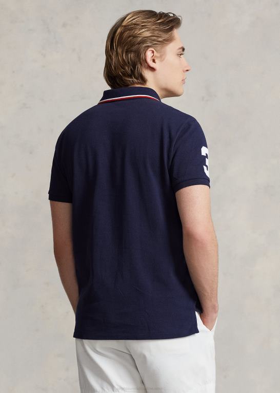 krydstogtflåde Mænd Ralph Lauren klassisk pasform trippel-pony mesh poloshirt Z426B662