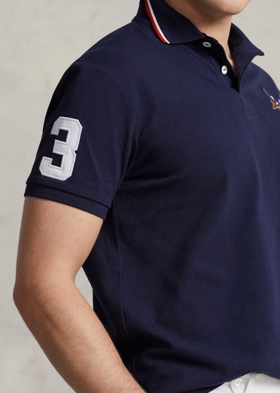 krydstogtflåde Mænd Ralph Lauren klassisk pasform trippel-pony mesh poloshirt Z426B662