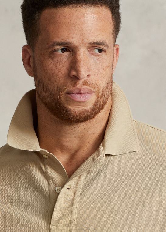 kystbeige Mænd Ralph Lauren den ikoniske mesh poloshirt Z426B8677