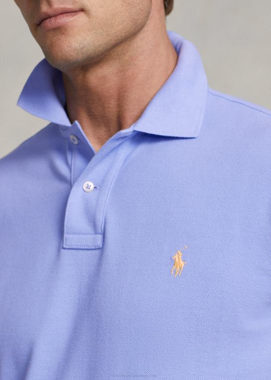lafayette blå Mænd Ralph Lauren slim fit mesh mode poloshirt Z426B11