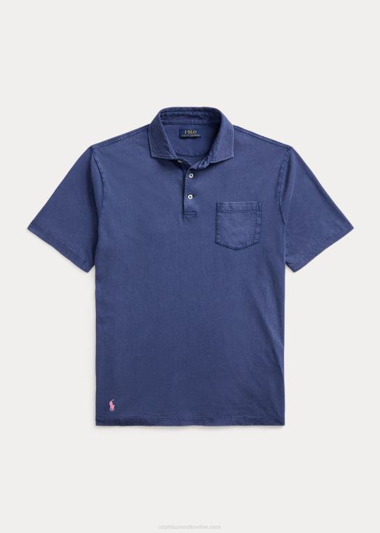 let marine Mænd Ralph Lauren klassisk pasform bomuld-hør poloshirt Z426B824