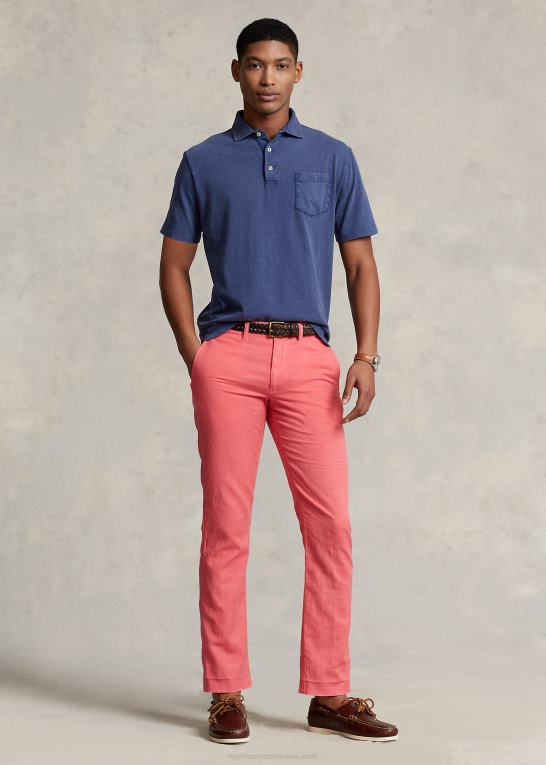let marine Mænd Ralph Lauren klassisk pasform bomuld-hør poloshirt Z426B824