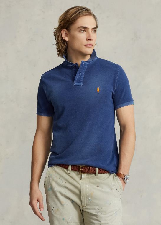 let marine Mænd Ralph Lauren poloshirt i klassisk pasform i mesh Z426B1093