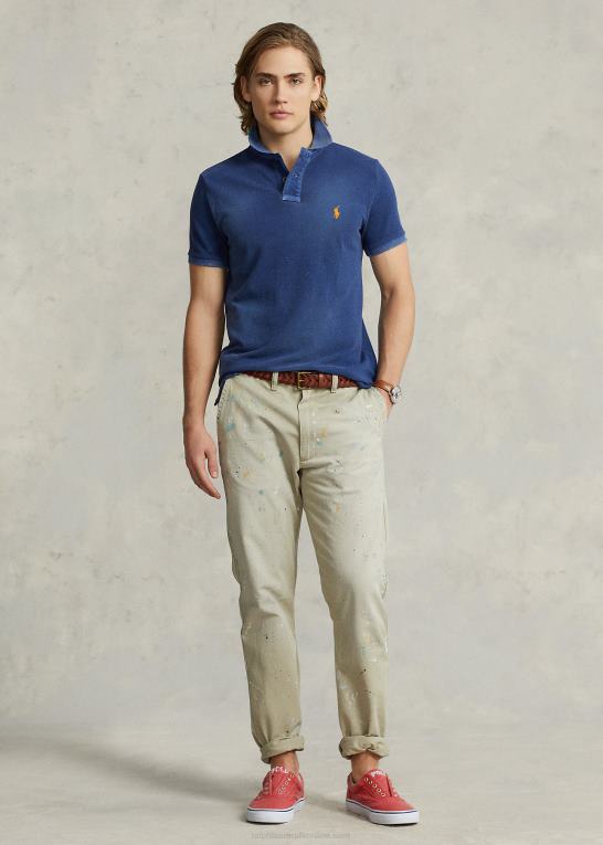 let marine Mænd Ralph Lauren poloshirt i klassisk pasform i mesh Z426B1093