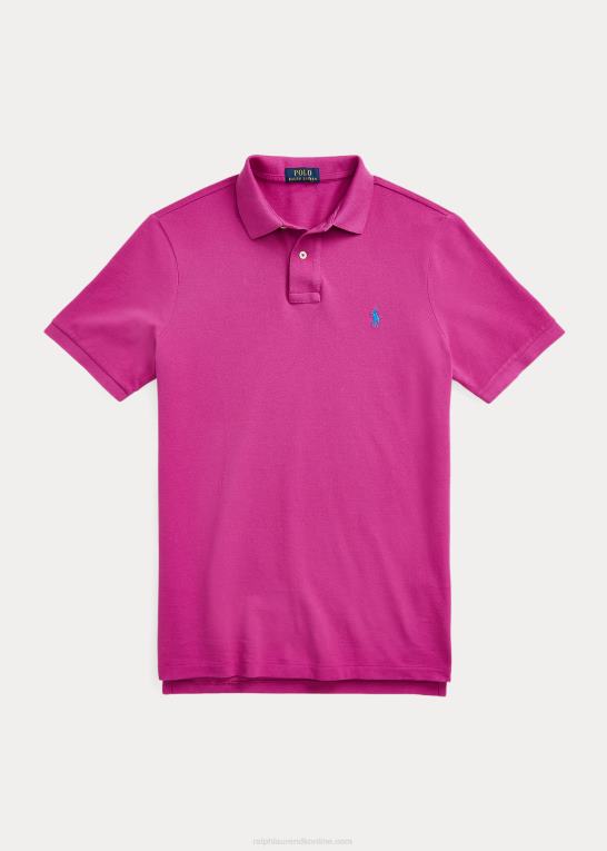 levende pink Mænd Ralph Lauren slim fit mesh poloshirt Z426B8368
