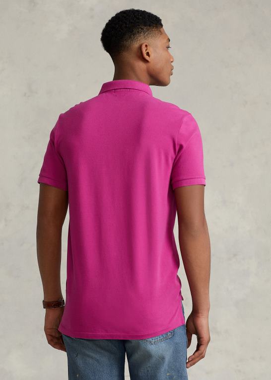 levende pink Mænd Ralph Lauren slim fit mesh poloshirt Z426B8368