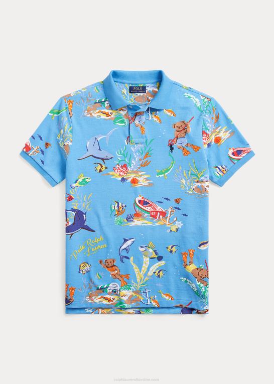 ligaer slutter blå Mænd Ralph Lauren klassisk pasform polo bear mesh poloshirt Z426B521