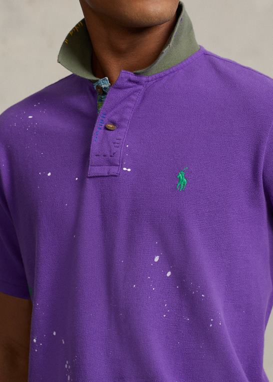 lilla kaktus Mænd Ralph Lauren klassisk pasform distressed mesh poloshirt Z426B1060