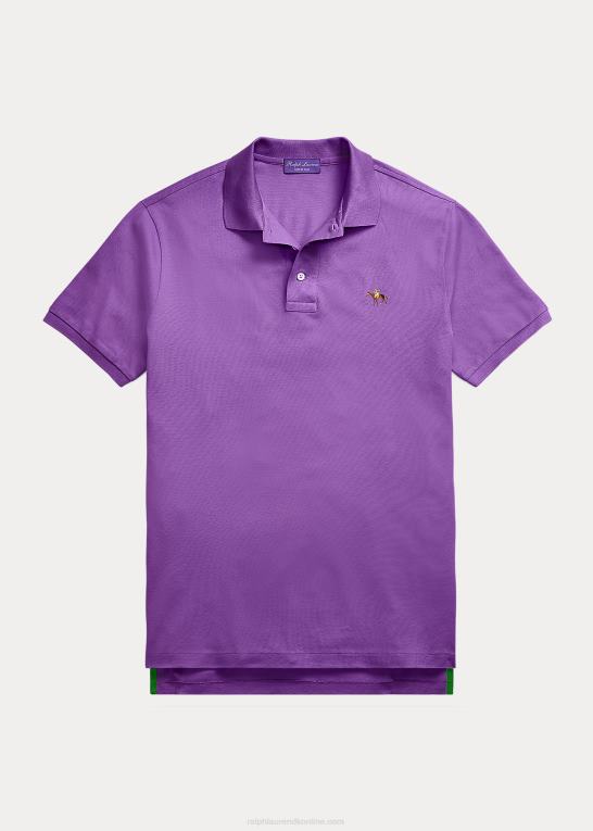 lys lilla Mænd Ralph Lauren brugerdefineret slim fit pique poloshirt Z426B61