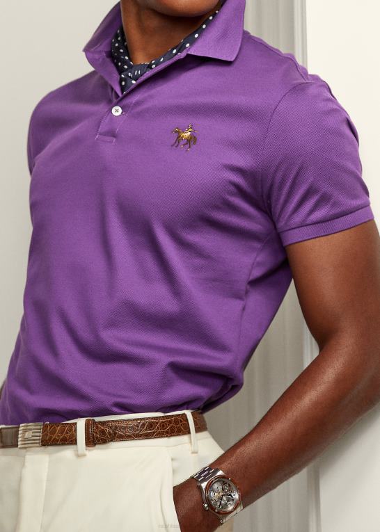 lys lilla Mænd Ralph Lauren brugerdefineret slim fit pique poloshirt Z426B61