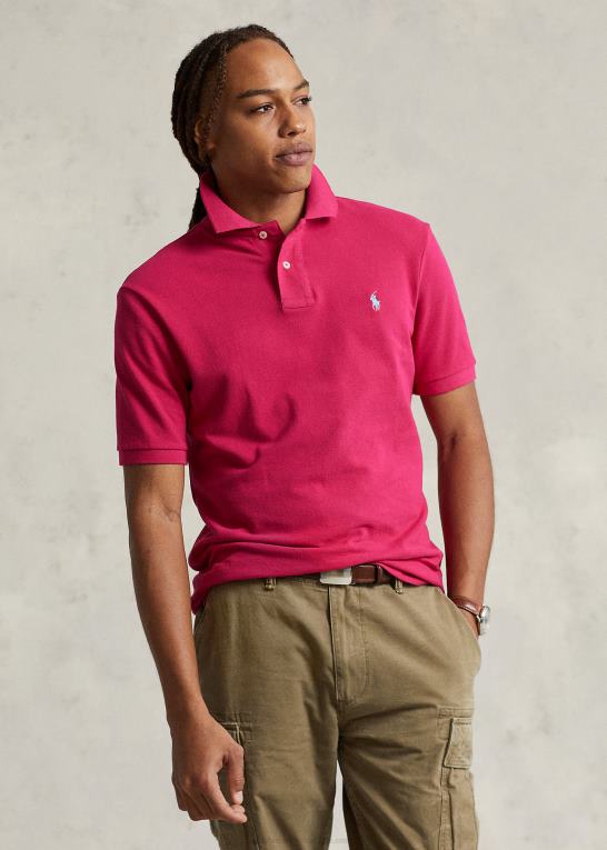 lyserød himmel Mænd Ralph Lauren slim fit mesh casual/working poloshirt Z426B43