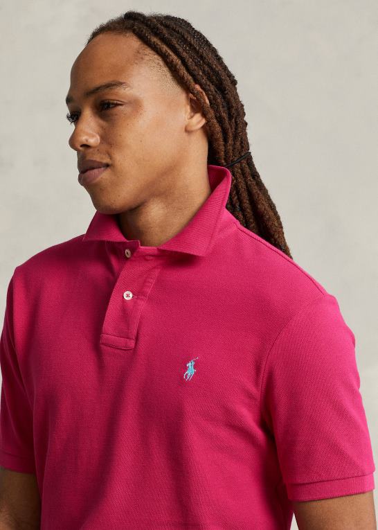 lyserød himmel Mænd Ralph Lauren slim fit mesh casual/working poloshirt Z426B43