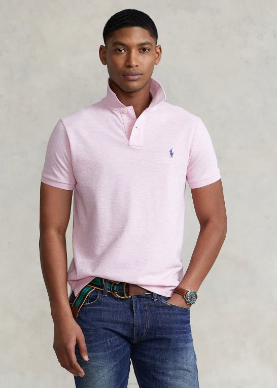 lyserød lyng Mænd Ralph Lauren slim fit mesh poloshirt Z426B8355