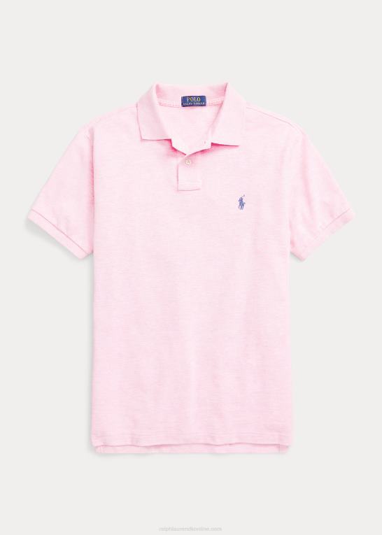 lyserød lyng Mænd Ralph Lauren slim fit mesh poloshirt Z426B8355