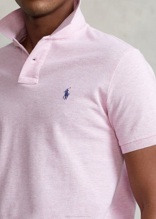 lyserød lyng Mænd Ralph Lauren slim fit mesh poloshirt Z426B8355