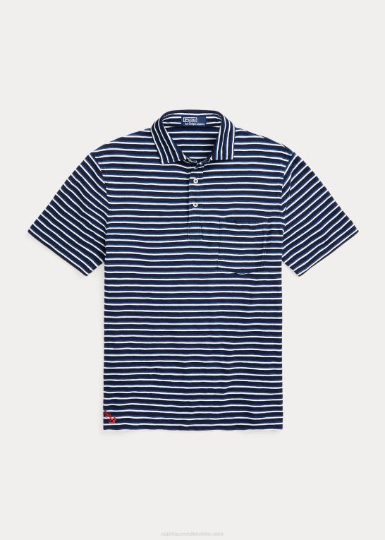mørk indigo multi Mænd Ralph Lauren klassisk pasform stribet jersey poloshirt Z426B8651