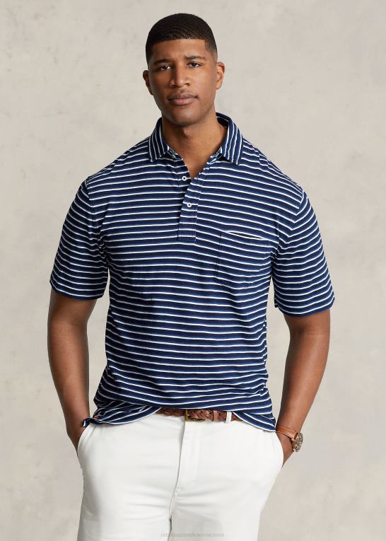 mørk indigo multi Mænd Ralph Lauren stribet jersey poloshirt Z426B1614