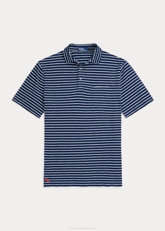 mørk indigo multi Mænd Ralph Lauren stribet jersey poloshirt Z426B1614