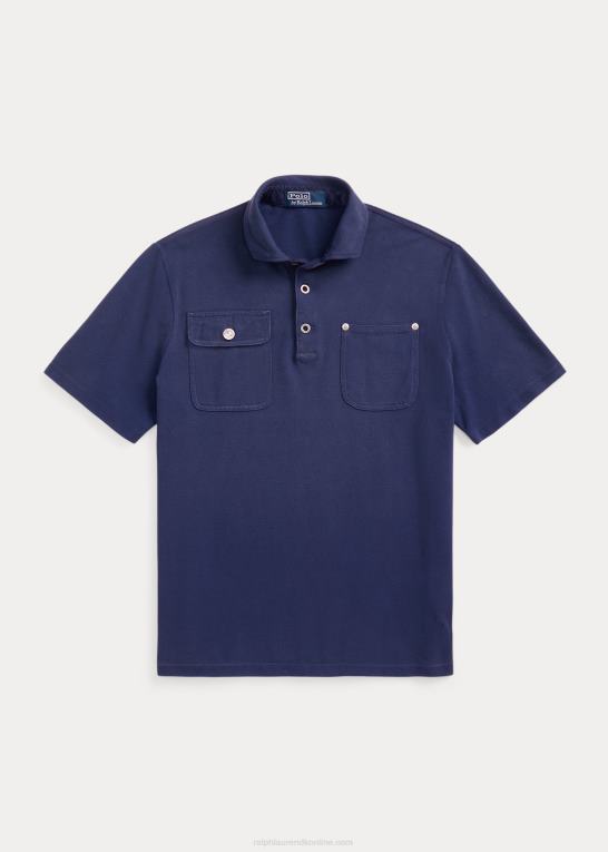 mørk kobolt Mænd Ralph Lauren klassisk pasform mesh-lomme poloshirt Z426B8485
