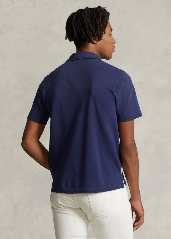 mørk kobolt Mænd Ralph Lauren klassisk pasform mesh-lomme poloshirt Z426B8485