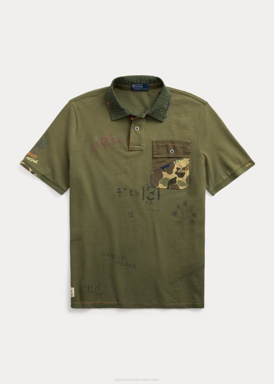 mørk salvie Mænd Ralph Lauren klassisk pasform mesh grafisk poloshirt Z426B8501