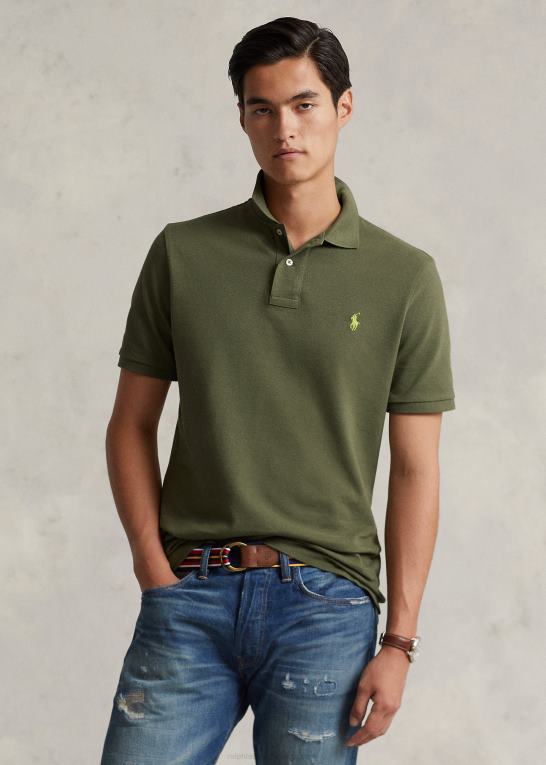 mørk salvie Mænd Ralph Lauren slim fit mesh behagelig poloshirt Z426B27