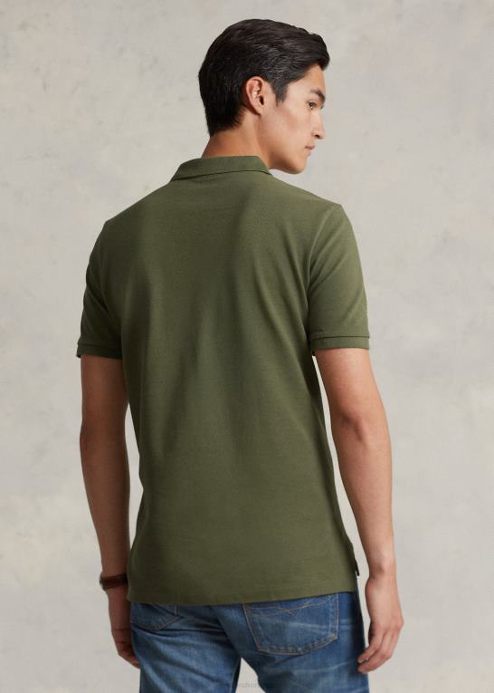 mørk salvie Mænd Ralph Lauren slim fit mesh behagelig poloshirt Z426B27