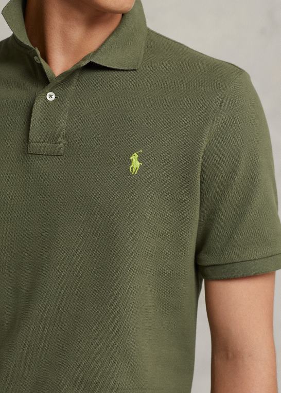mørk salvie Mænd Ralph Lauren slim fit mesh behagelig poloshirt Z426B27