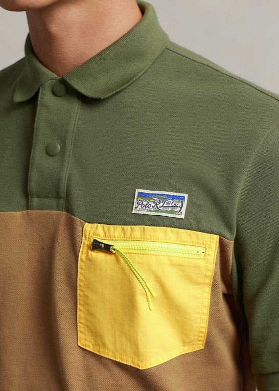 mørk salvie multi Mænd Ralph Lauren klassisk pasform mesh utility poloshirt Z426B8455