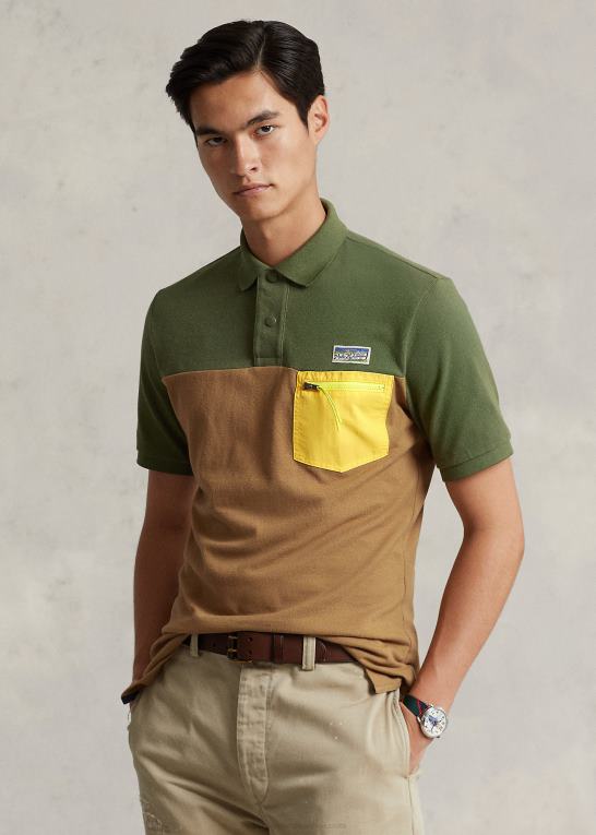 mørk salvie multi Mænd Ralph Lauren klassisk pasform mesh utility poloshirt Z426B8455