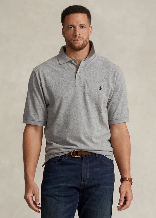mørk vintage gråmeleret Mænd Ralph Lauren den ikoniske mesh poloshirt Z426B1821
