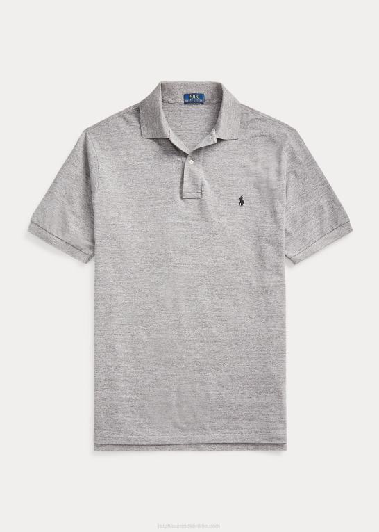 mørk vintage gråmeleret Mænd Ralph Lauren den ikoniske mesh poloshirt Z426B1821