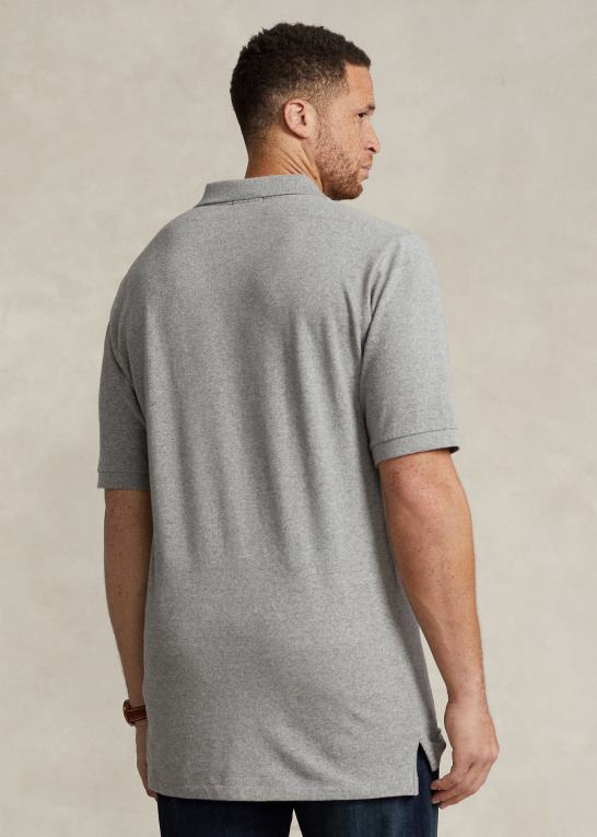 mørk vintage gråmeleret Mænd Ralph Lauren den ikoniske mesh poloshirt Z426B1821