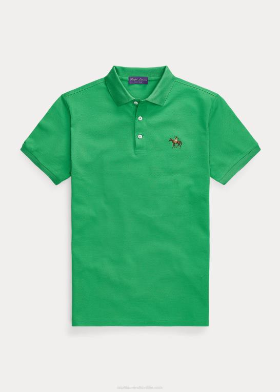 nautisk grøn Mænd Ralph Lauren brugerdefineret slim fit pique poloshirt Z426B56