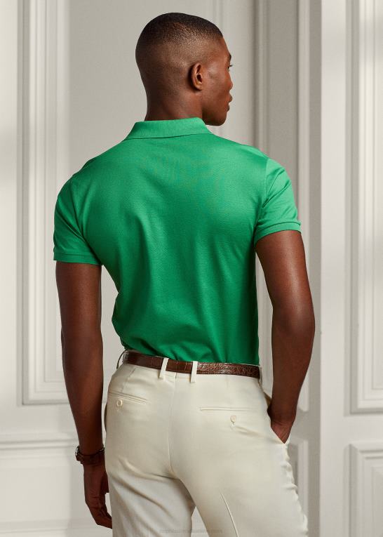 nautisk grøn Mænd Ralph Lauren brugerdefineret slim fit pique poloshirt Z426B56