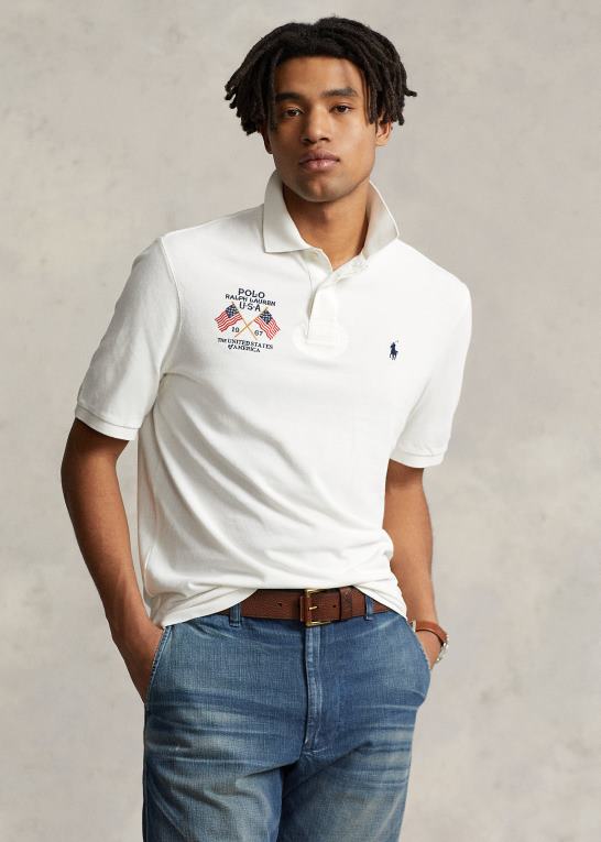 nevis Mænd Ralph Lauren klassisk pasform flag-broderet poloshirt Z426B8643