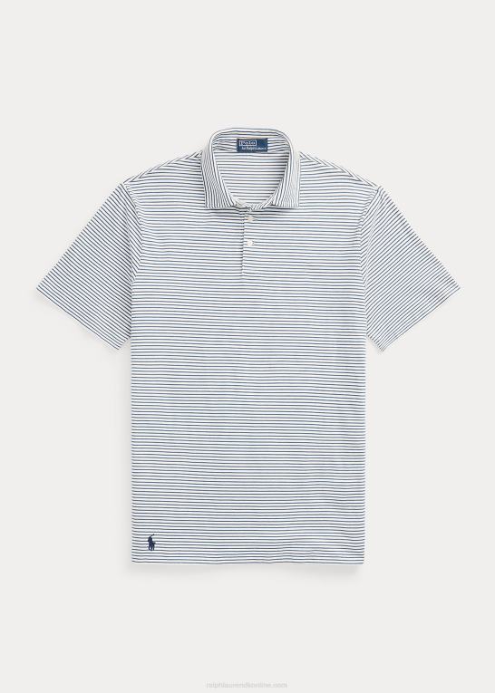 nevis/clancy blå Mænd Ralph Lauren klassisk pasform stribet jersey poloshirt Z426B905