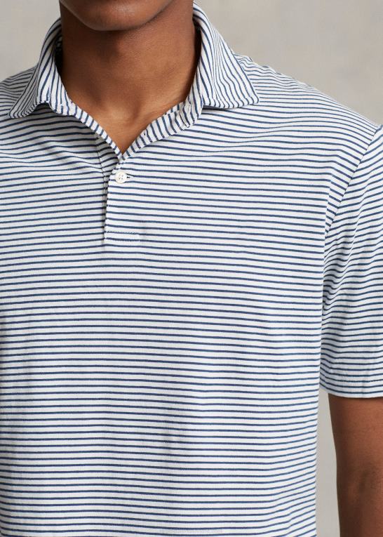 nevis/clancy blå Mænd Ralph Lauren klassisk pasform stribet jersey poloshirt Z426B905