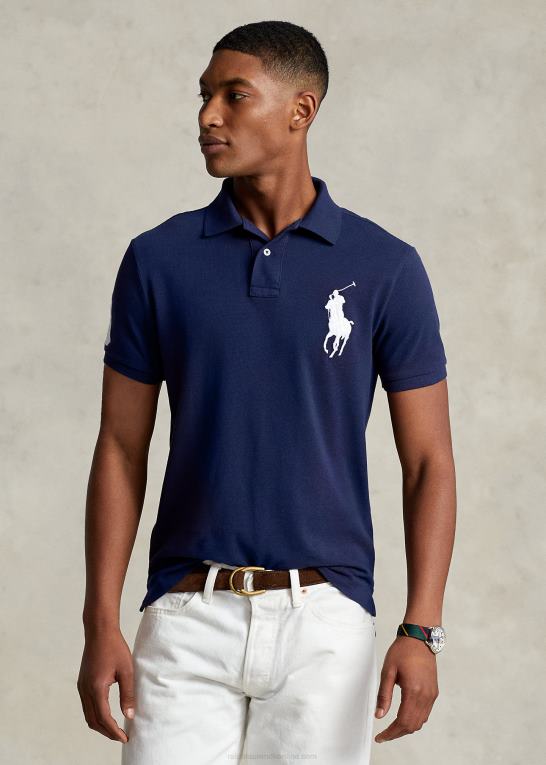 newport flåde Mænd Ralph Lauren brugerdefineret slank pasform stor pony mesh poloshirt Z426B850