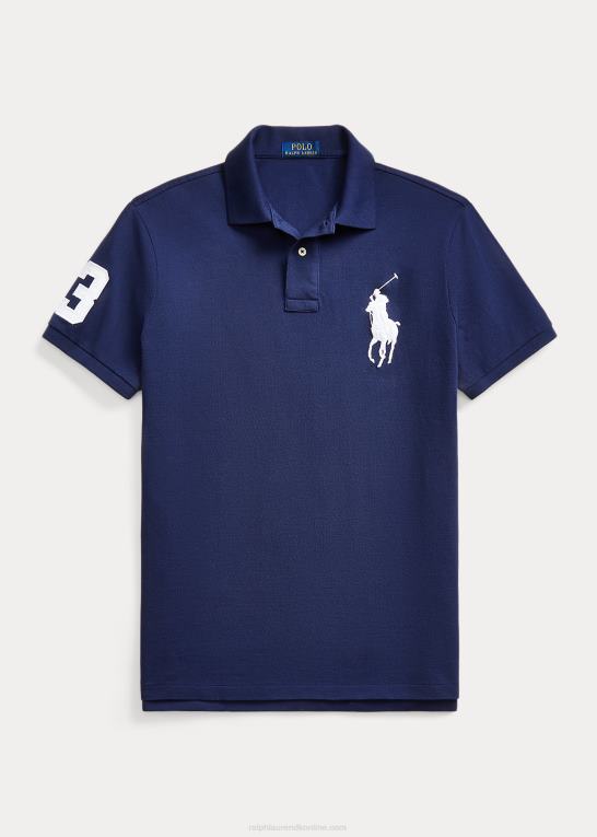newport flåde Mænd Ralph Lauren brugerdefineret slank pasform stor pony mesh poloshirt Z426B850