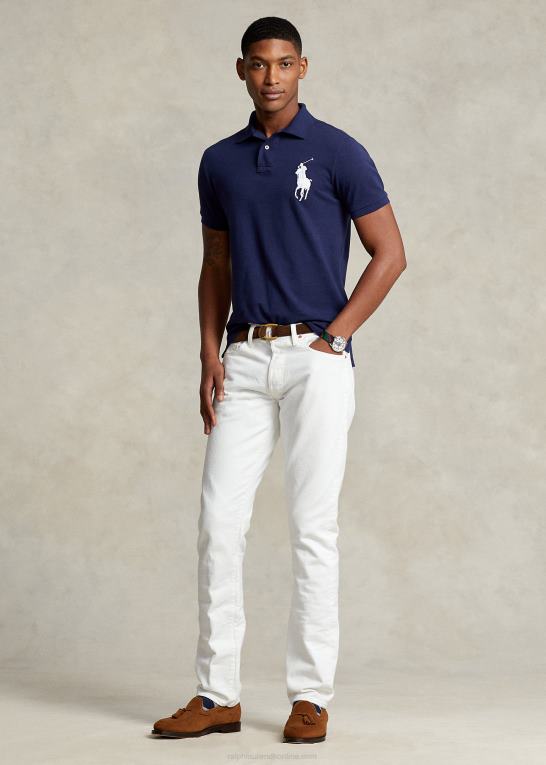 newport flåde Mænd Ralph Lauren brugerdefineret slank pasform stor pony mesh poloshirt Z426B850