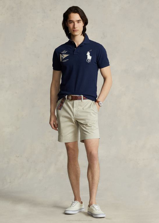 newport flåde Mænd Ralph Lauren brugerdefineret slank pasform stor pony mesh poloshirt Z426B863