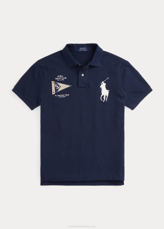 newport flåde Mænd Ralph Lauren brugerdefineret slank pasform stor pony mesh poloshirt Z426B863