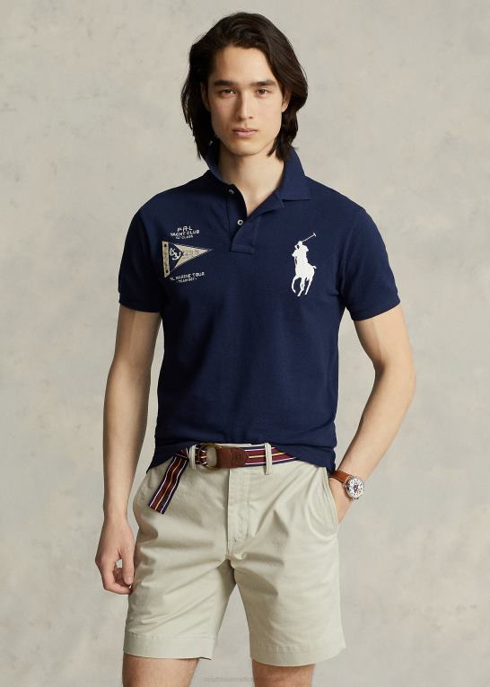 newport flåde Mænd Ralph Lauren brugerdefineret slank pasform stor pony mesh poloshirt Z426B863