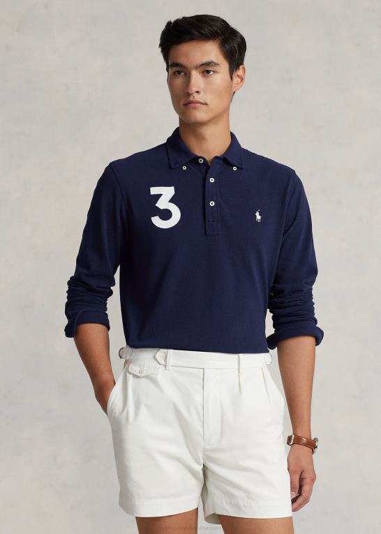 newport flåde Mænd Ralph Lauren klassisk pasform mesh poloshirt Z426B1016