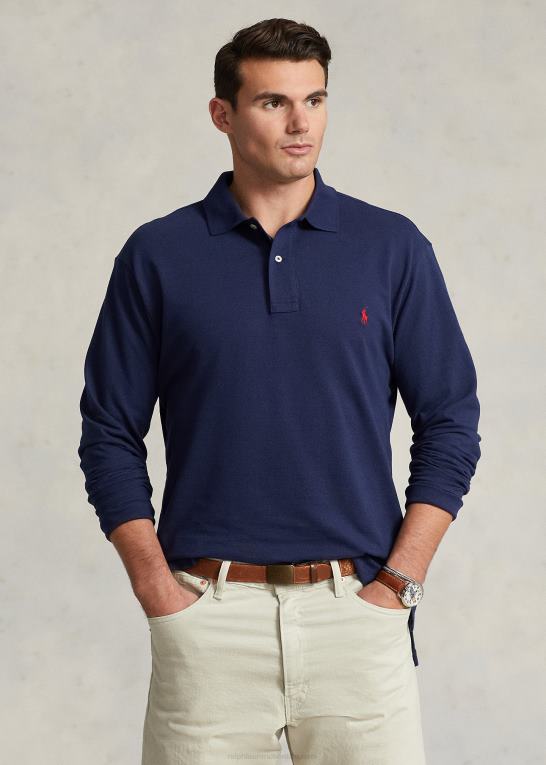 newport flåde Mænd Ralph Lauren mesh langærmet poloshirt Z426B1871